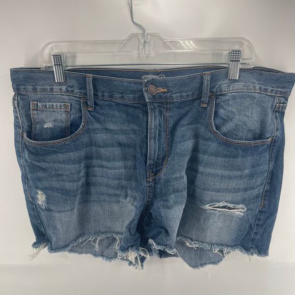 Old Navy Pants - Old Navy Women's The Diva Distressed Cut Off Denim Jean Shorts Blue Size 16